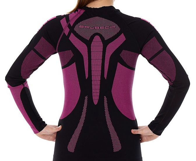 Brubeck Bluza Dry LS Czarny/Amarant